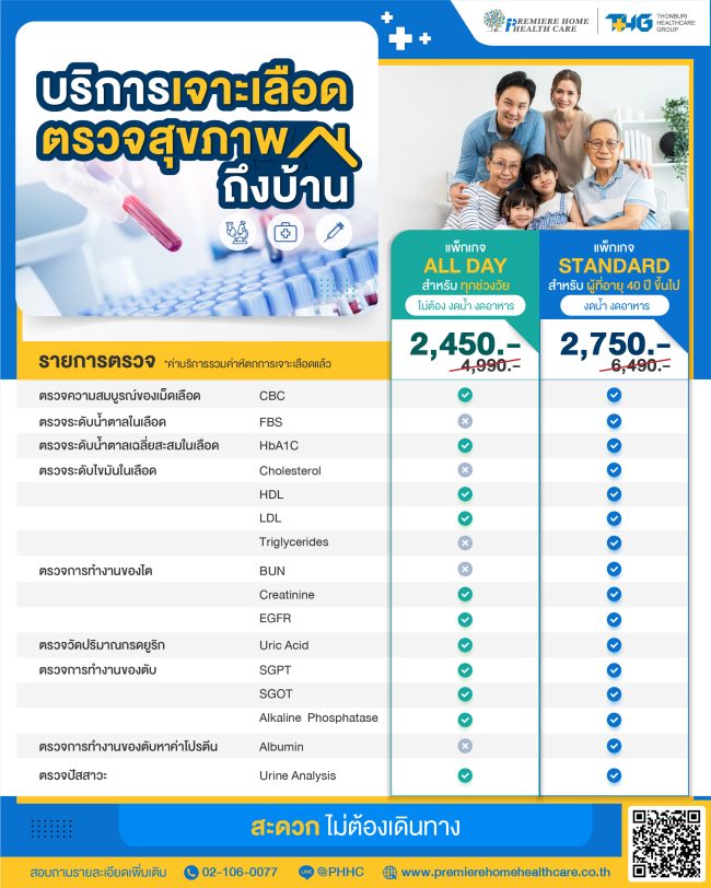 บริการเจาะเลือด ตรวจสุขภาพ นอกสถานที่