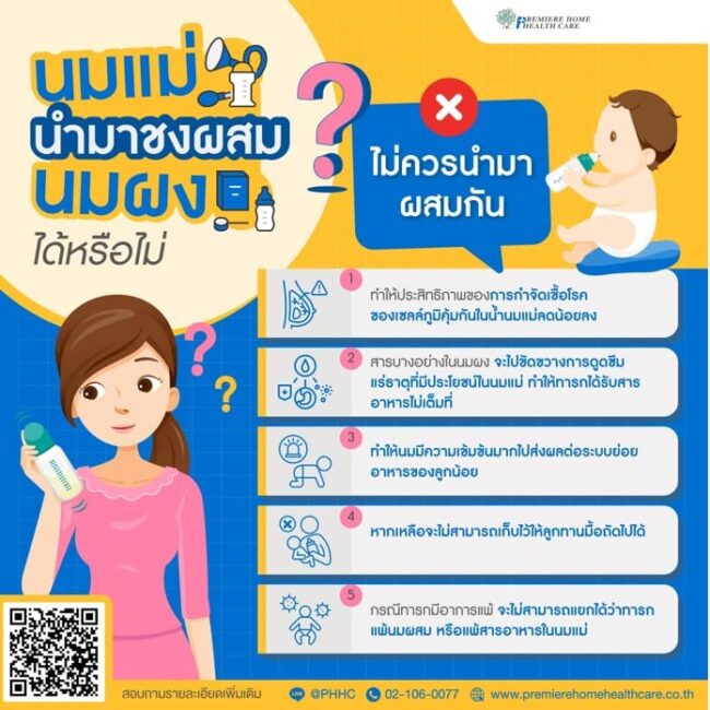 นมแม่นำมาชงผสมนมผง ได้หรือไม่